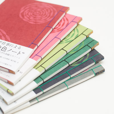 手摺木版 和綴じノート 臙脂色